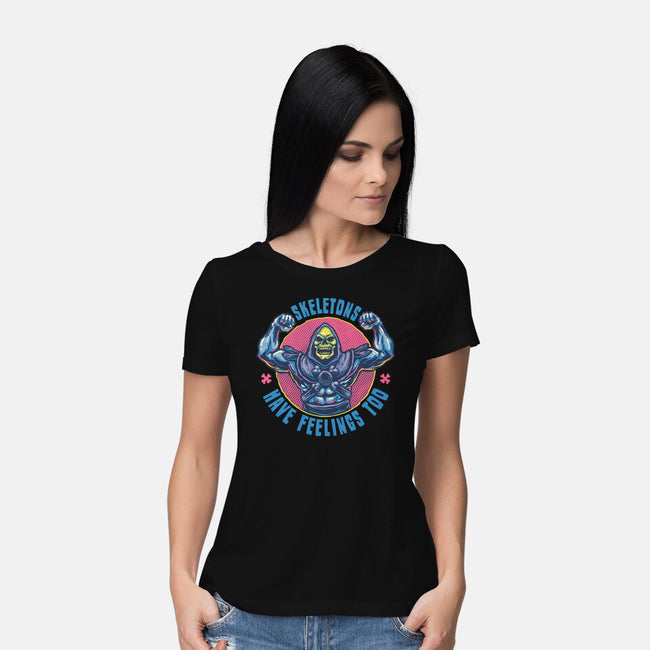 Skeletons Have Feelings Too-Womens-Basic-Tee-glitchygorilla