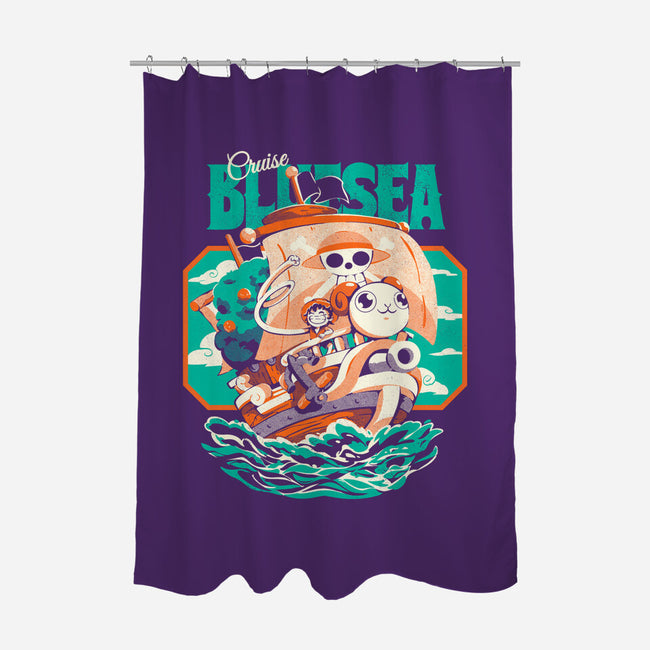 Blue Sea Cruise-None-Polyester-Shower Curtain-Estudio Horta