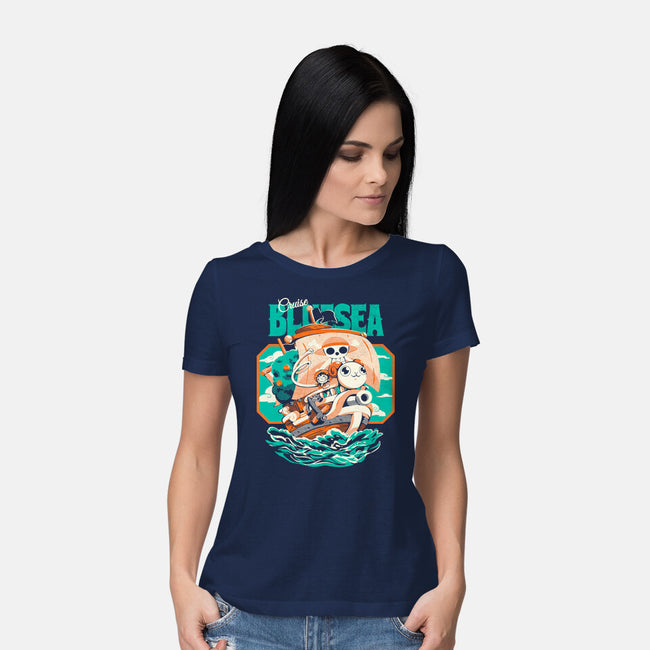 Blue Sea Cruise-Womens-Basic-Tee-Estudio Horta