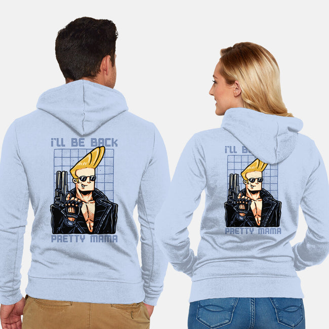 I’ll Be Back Pretty Mama-Unisex-Zip-Up-Sweatshirt-glitchygorilla