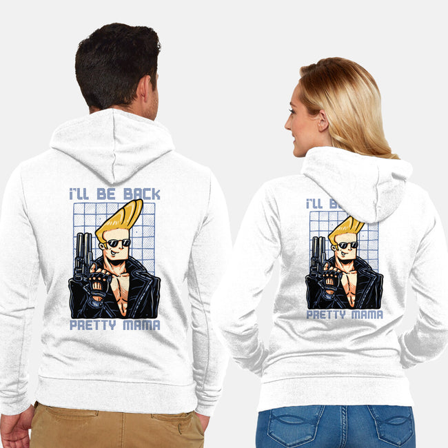 I’ll Be Back Pretty Mama-Unisex-Zip-Up-Sweatshirt-glitchygorilla
