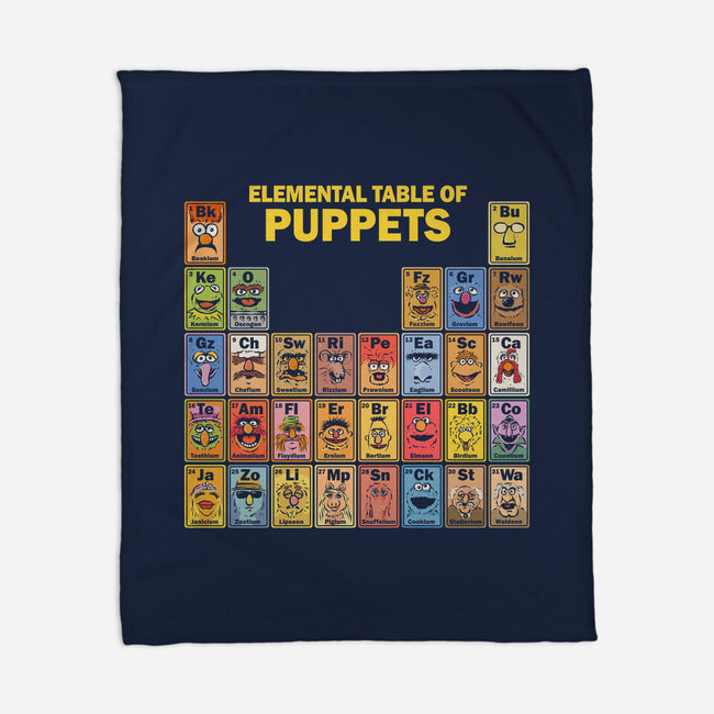 Elemental Table Of Puppets-None-Fleece-Blanket-kg07