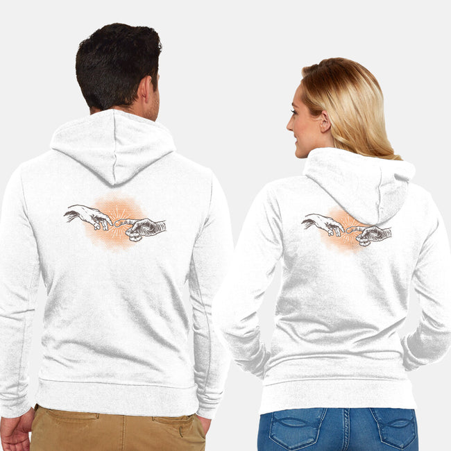 First Contact-Unisex-Zip-Up-Sweatshirt-glitchygorilla