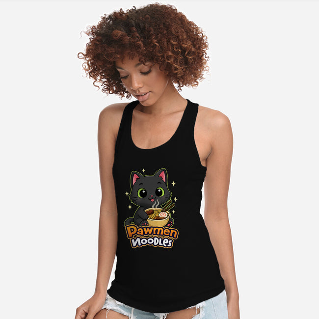 Pawmen Noodles-Womens-Racerback-Tank-Lorets