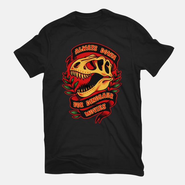 Always Down For Dino Movies-Mens-Premium-Tee-patrickgp