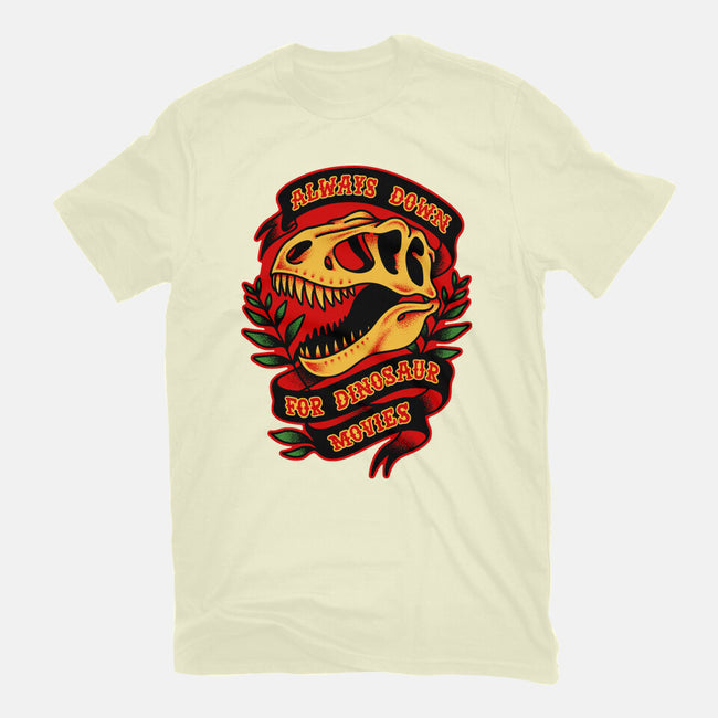 Always Down For Dino Movies-Mens-Basic-Tee-patrickgp