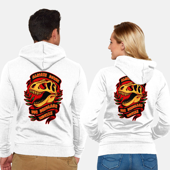 Always Down For Dino Movies-Unisex-Zip-Up-Sweatshirt-patrickgp
