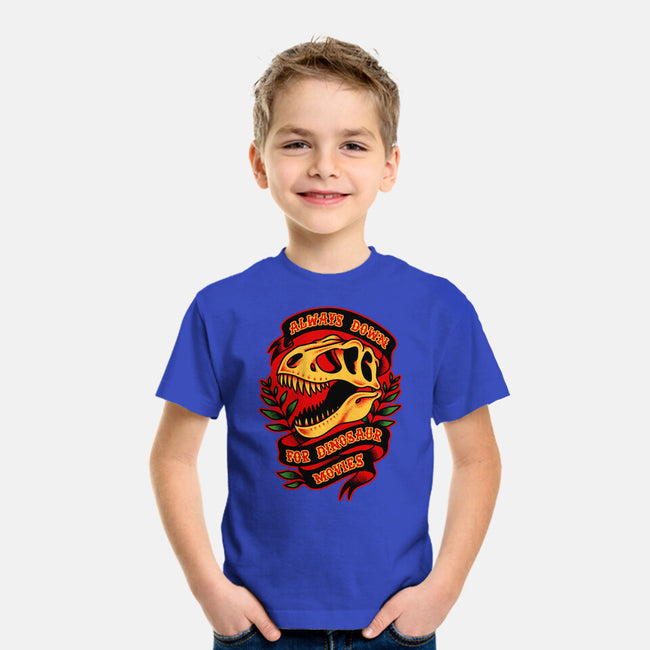 Always Down For Dino Movies-Youth-Basic-Tee-patrickgp