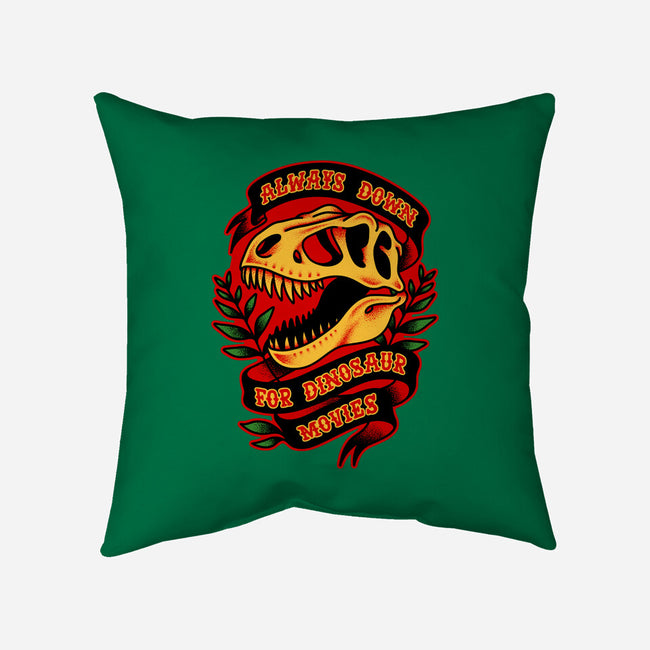 Always Down For Dino Movies-None-Removable Cover w Insert-Throw Pillow-patrickgp