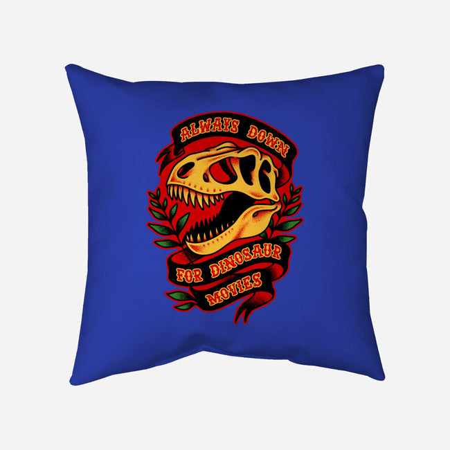 Always Down For Dino Movies-None-Removable Cover w Insert-Throw Pillow-patrickgp