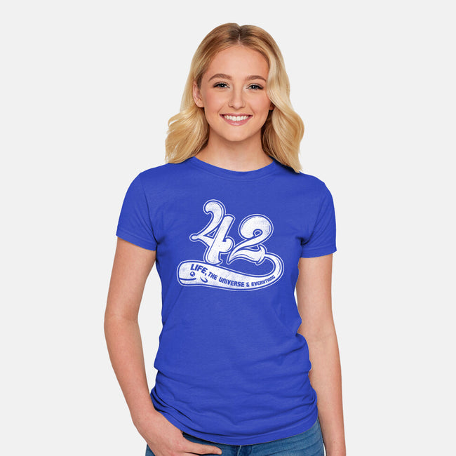 Whale 42-Womens-Fitted-Tee-rocketman_art