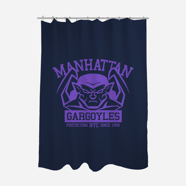 Manhattan Gargoyles-None-Polyester-Shower Curtain-Boggs Nicolas