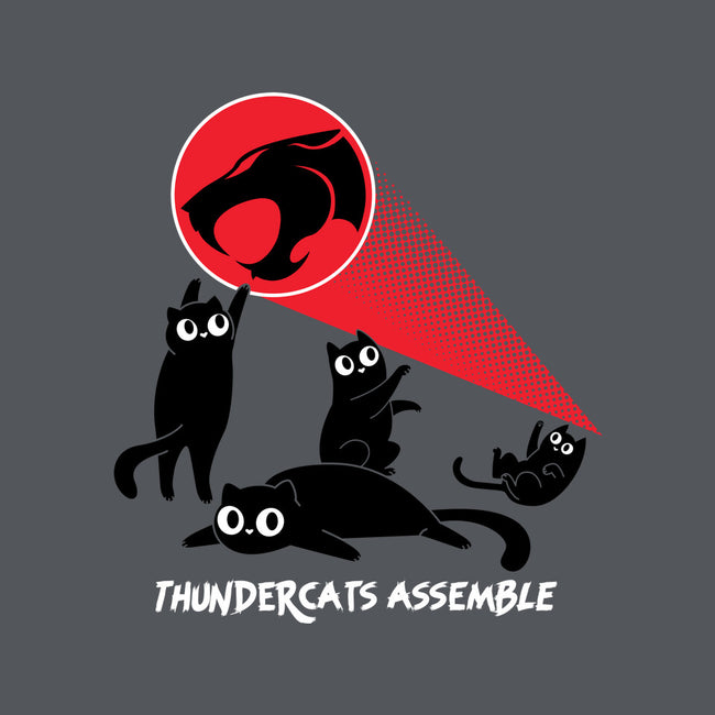 Cats Assemble-Mens-Heavyweight-Tee-rocketman_art