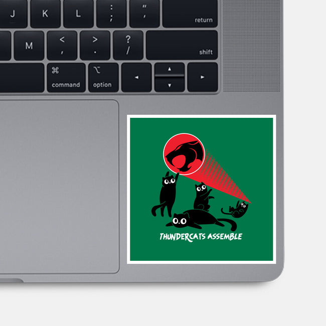 Cats Assemble-None-Glossy-Sticker-rocketman_art