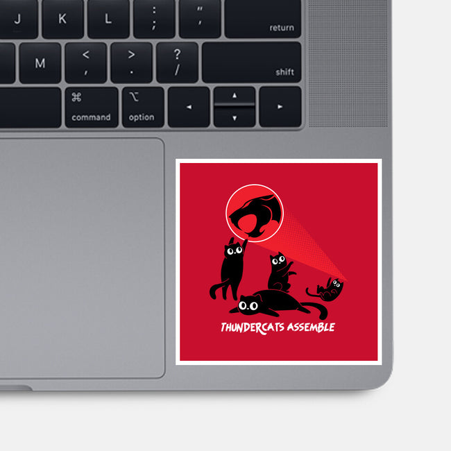 Cats Assemble-None-Glossy-Sticker-rocketman_art