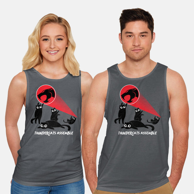 Cats Assemble-Unisex-Basic-Tank-rocketman_art