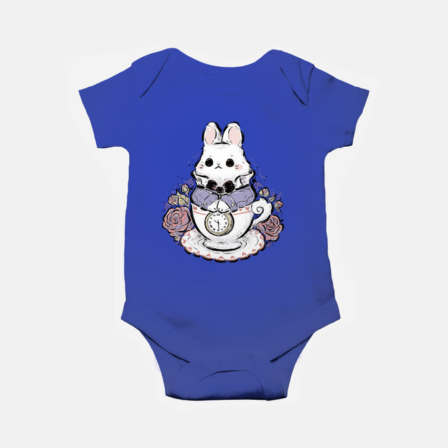Cute White Rabbit Tea Cup-Baby-Basic-Onesie-xMorfina