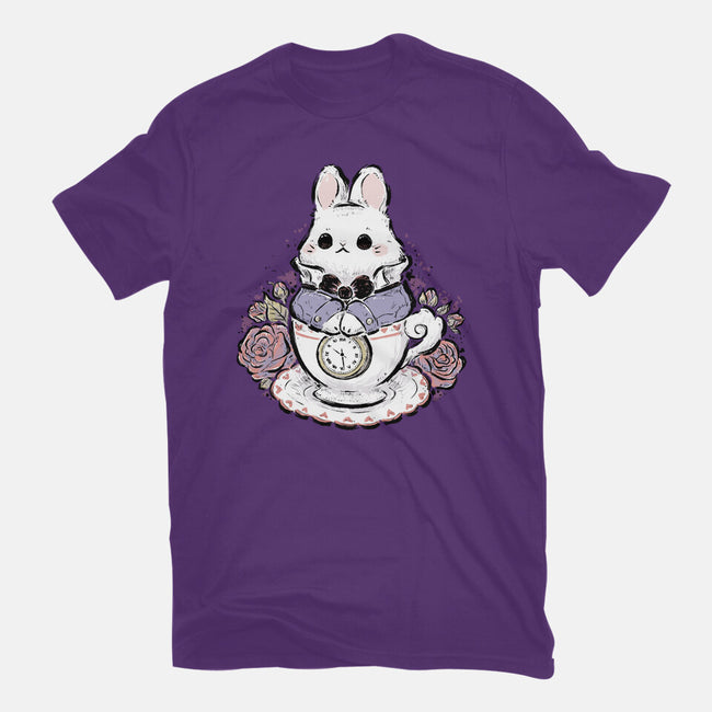 Cute White Rabbit Tea Cup-Mens-Basic-Tee-xMorfina