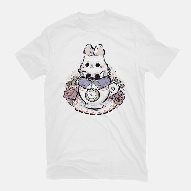 Cute White Rabbit Tea Cup-Youth-Basic-Tee-xMorfina