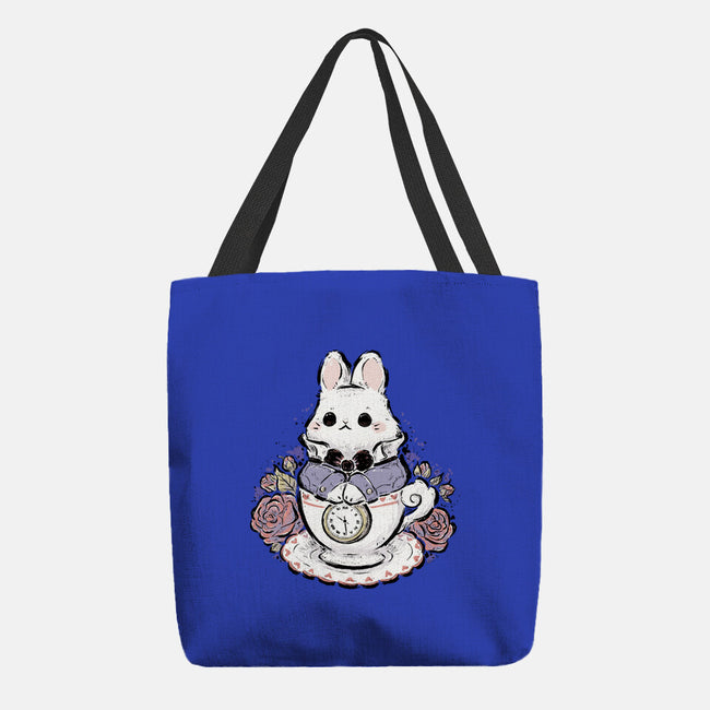 Cute White Rabbit Tea Cup-None-Basic Tote-Bag-xMorfina