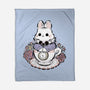 Cute White Rabbit Tea Cup-None-Fleece-Blanket-xMorfina