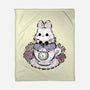 Cute White Rabbit Tea Cup-None-Fleece-Blanket-xMorfina
