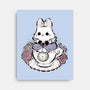 Cute White Rabbit Tea Cup-None-Stretched-Canvas-xMorfina