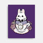 Cute White Rabbit Tea Cup-None-Stretched-Canvas-xMorfina