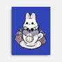 Cute White Rabbit Tea Cup-None-Stretched-Canvas-xMorfina