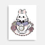 Cute White Rabbit Tea Cup-None-Stretched-Canvas-xMorfina