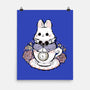 Cute White Rabbit Tea Cup-None-Matte-Poster-xMorfina