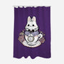 Cute White Rabbit Tea Cup-None-Polyester-Shower Curtain-xMorfina