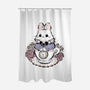 Cute White Rabbit Tea Cup-None-Polyester-Shower Curtain-xMorfina