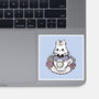 Cute White Rabbit Tea Cup-None-Glossy-Sticker-xMorfina