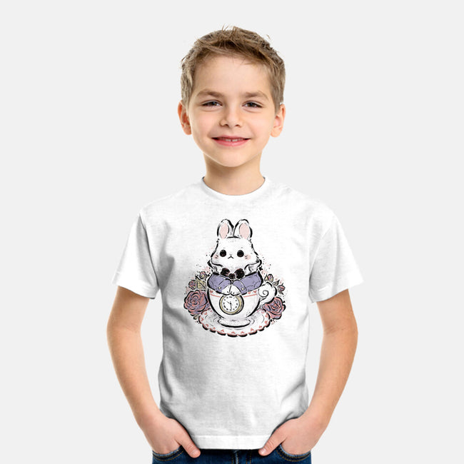 Cute White Rabbit Tea Cup-Youth-Basic-Tee-xMorfina