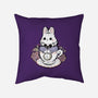 Cute White Rabbit Tea Cup-None-Removable Cover w Insert-Throw Pillow-xMorfina