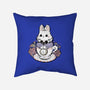 Cute White Rabbit Tea Cup-None-Removable Cover w Insert-Throw Pillow-xMorfina