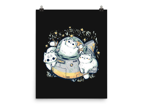 Cute Alien Cats Spaceship