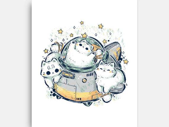 Cute Alien Cats Spaceship