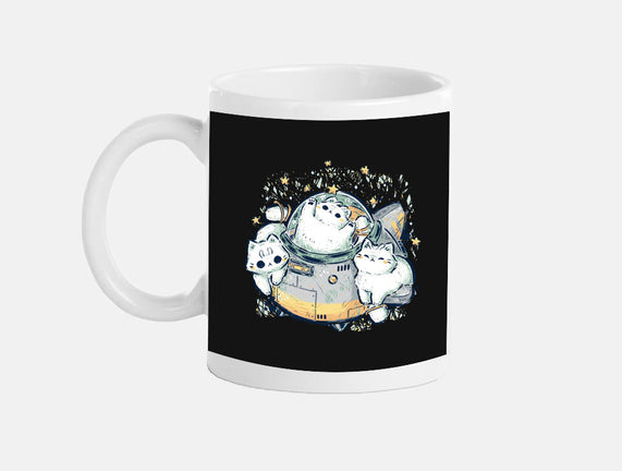 Cute Alien Cats Spaceship