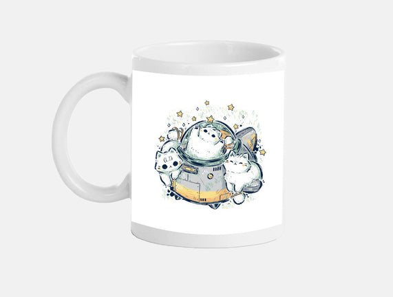 Cute Alien Cats Spaceship