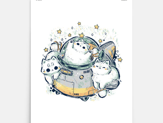 Cute Alien Cats Spaceship