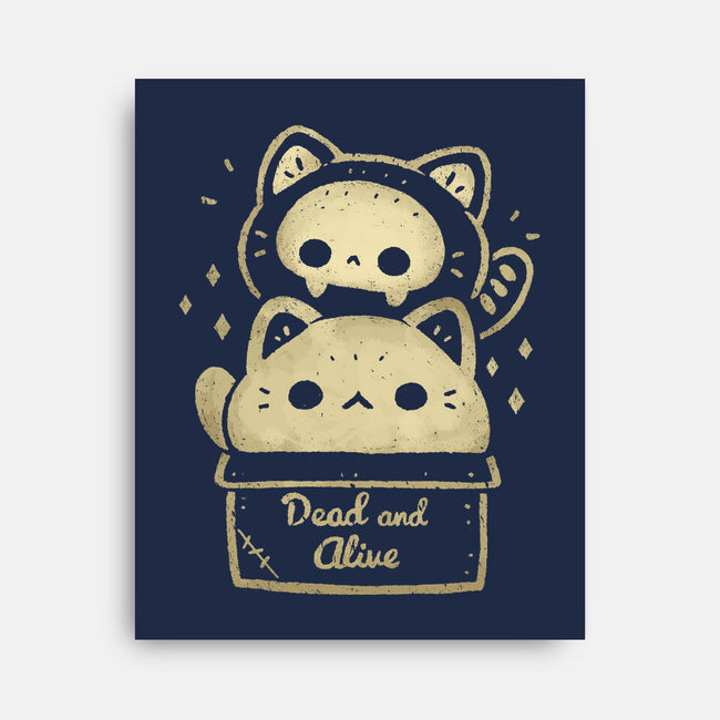 Creepy Kawaii Schrodingers Cat-None-Stretched-Canvas-xMorfina