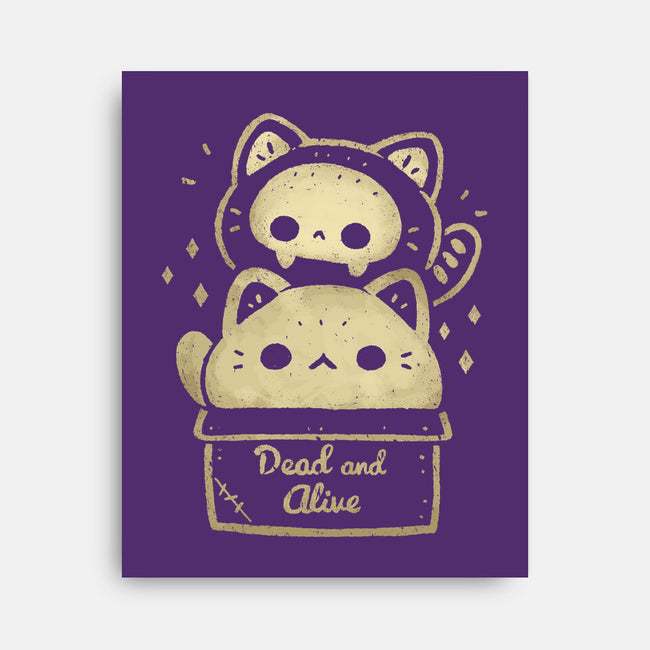 Creepy Kawaii Schrodingers Cat-None-Stretched-Canvas-xMorfina