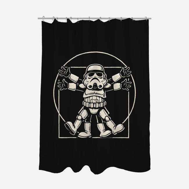 Vitruvian Stormtrooper-None-Polyester-Shower Curtain-Immortalized