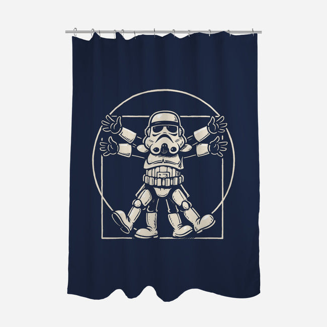 Vitruvian Stormtrooper-None-Polyester-Shower Curtain-Immortalized