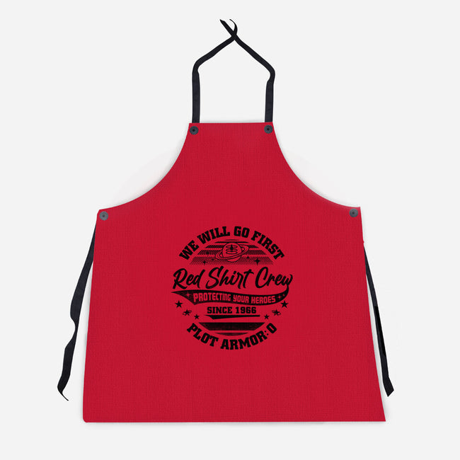 Red Shirt Crew-Unisex-Kitchen-Apron-rocketman_art