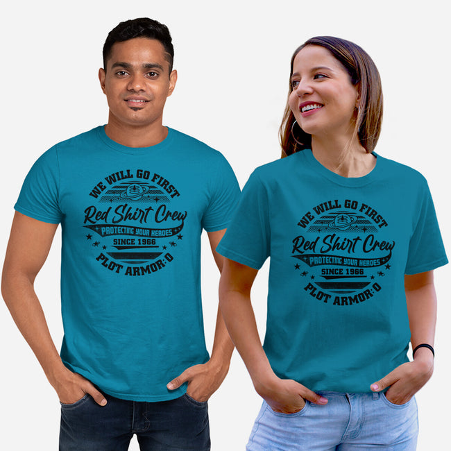 Red Shirt Crew-Unisex-Basic-Tee-rocketman_art