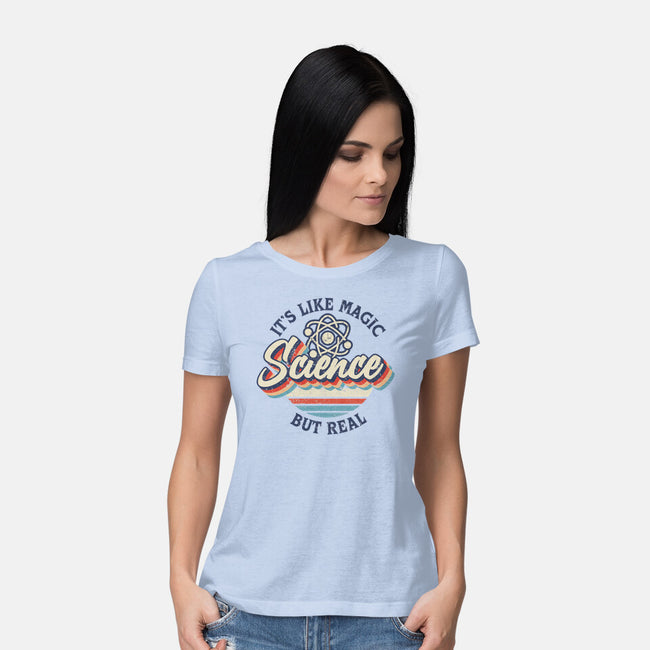 Science Magic Vintage-Womens-Basic-Tee-rocketman_art