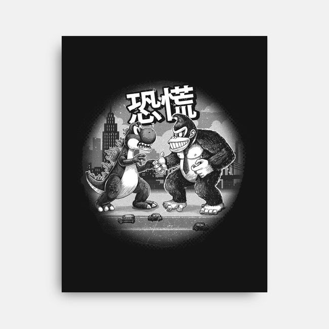 Kaiju Vs Kaiju-None-Stretched-Canvas-Chinellatto